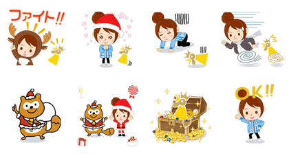 A Golden Chicken Christmas Line Sticker GIF & PNG Pack: Animated & Transparent No Background | WhatsApp Sticker