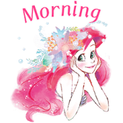 Animated The Little Mermaid (Watercolor) Sticker for LINE & WhatsApp | ZIP: GIF & PNG