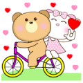 Bear Couple: Love Love Love (Pop-Up) Sticker for LINE & WhatsApp | ZIP: GIF & PNG