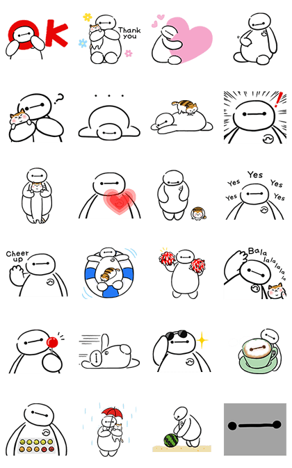 Big Hero 6: Fluffball Line Sticker GIF & PNG Pack: Animated & Transparent No Background | WhatsApp Sticker