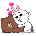 Brown & Cony's Supercharged Love Sticker for LINE & WhatsApp | ZIP: GIF & PNG