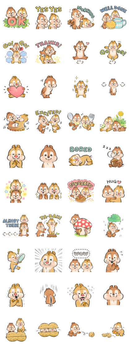 Chip 'n' Dale by Lommy Line Sticker GIF & PNG Pack: Animated & Transparent No Background | WhatsApp Sticker