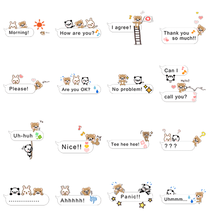 Cutie Chatty Friends Line Sticker GIF & PNG Pack: Animated & Transparent No Background | WhatsApp Sticker