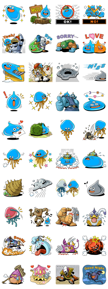 DRAGON QUEST Monster Stickers 2 Line Sticker GIF & PNG Pack: Animated & Transparent No Background | WhatsApp Sticker