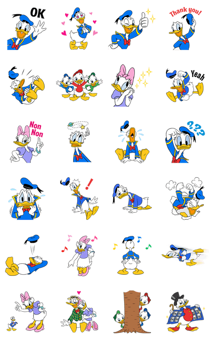 Donald Duck Animated Stickers Line Sticker GIF & PNG Pack: Animated & Transparent No Background | WhatsApp Sticker