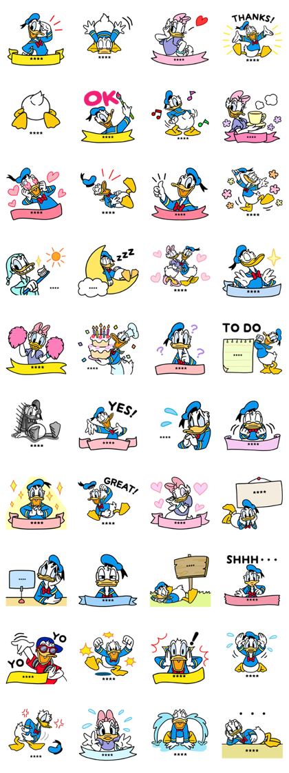 Donald Duck Custom Stickers Line Sticker GIF & PNG Pack: Animated & Transparent No Background | WhatsApp Sticker