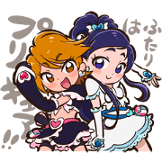 FUTARI WA PRECURE 15th ANNIVERSARY Sticker for LINE & WhatsApp | ZIP: GIF & PNG