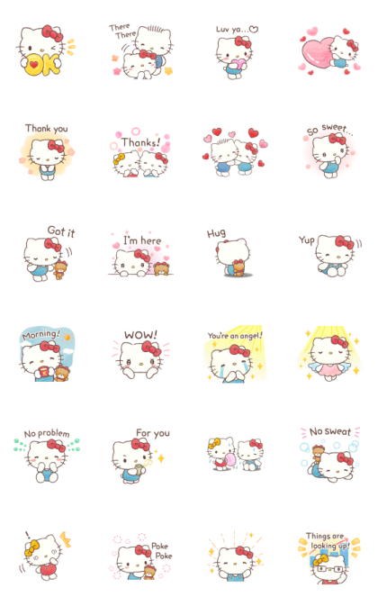 Hello Kitty Pamper Me More Line Sticker GIF & PNG Pack: Animated & Transparent No Background | WhatsApp Sticker