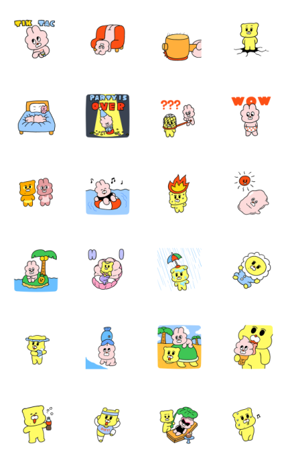 Hoho & Kunani 5 Line Sticker GIF & PNG Pack: Animated & Transparent No Background | WhatsApp Sticker