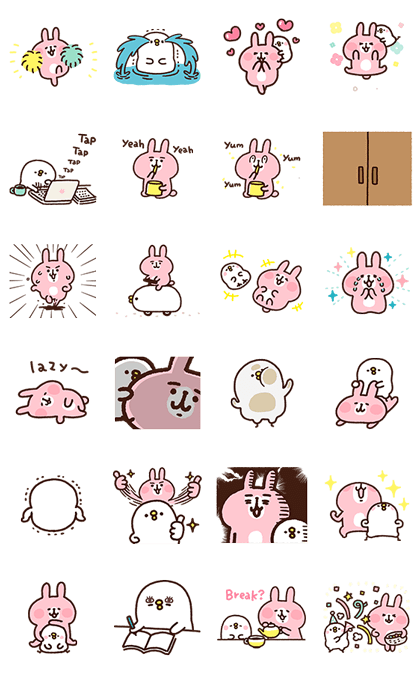 Kanahei's Piske & Usagi Come to Life! Line Sticker GIF & PNG Pack: Animated & Transparent No Background | WhatsApp Sticker