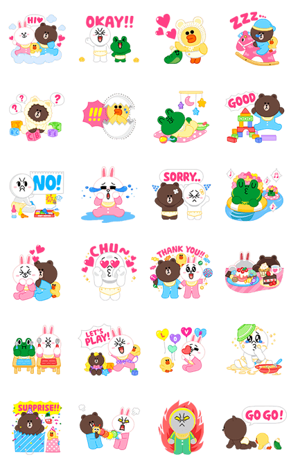 LINE X UNICEF: Baby Edition Line Sticker GIF & PNG Pack: Animated & Transparent No Background | WhatsApp Sticker