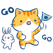 Min Min Cat: Happy Move Sticker for LINE & WhatsApp | ZIP: GIF & PNG