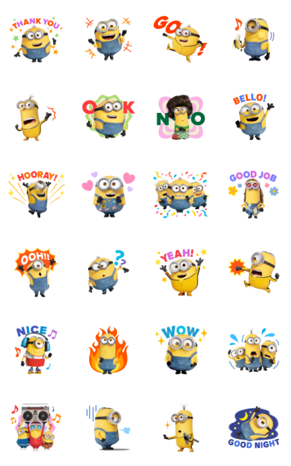 Minions: The Rise of Gru Sound Stickers Line Sticker GIF & PNG Pack: Animated & Transparent No Background | WhatsApp Sticker