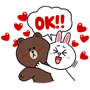 Brown & Cony's Lonely Hearts Date Sticker for LINE & WhatsApp | ZIP: GIF & PNG