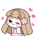 Cherry blossom girls are cute Sticker for LINE & WhatsApp | ZIP: GIF & PNG