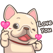 French Bulldog PIGU Animated Stickers 20 Sticker for LINE & WhatsApp | ZIP: GIF & PNG