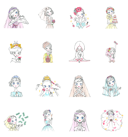 Girls Series 3 Line Sticker GIF & PNG Pack: Animated & Transparent No Background | WhatsApp Sticker