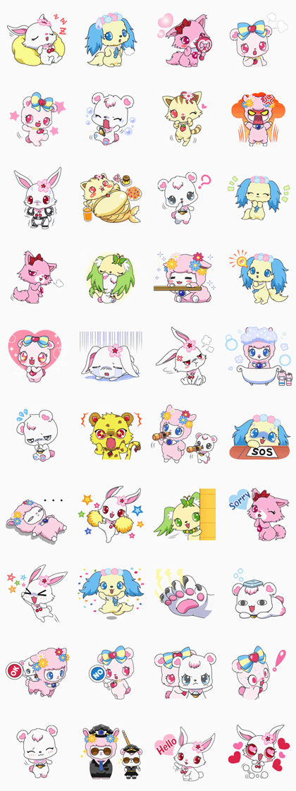 Jewelpet Line Sticker GIF & PNG Pack: Animated & Transparent No Background | WhatsApp Sticker