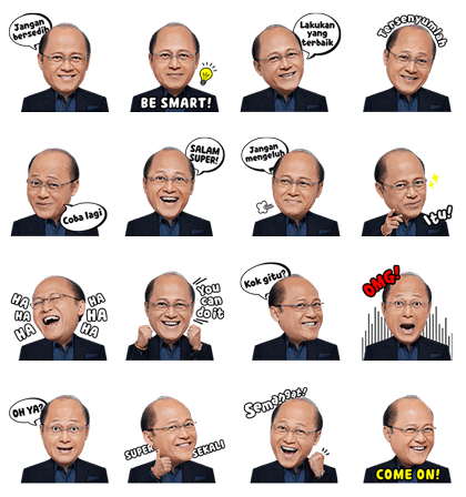 Mario Teguh's Super Greeting Line Sticker GIF & PNG Pack: Animated & Transparent No Background | WhatsApp Sticker