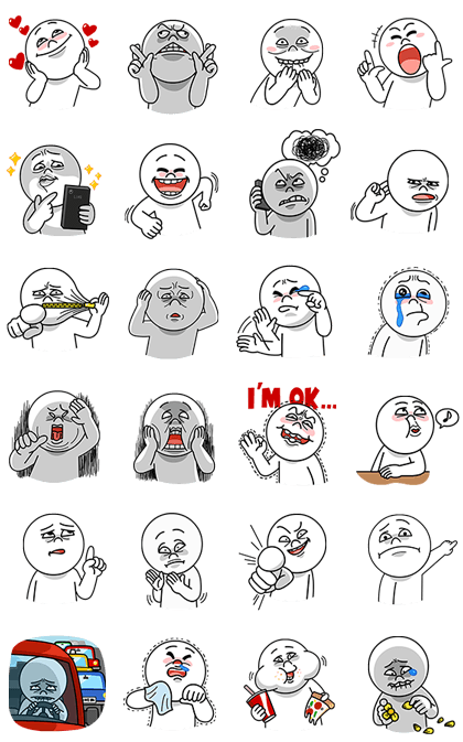 Moon Funny Face Part 2 Line Sticker GIF & PNG Pack: Animated & Transparent No Background | WhatsApp Sticker