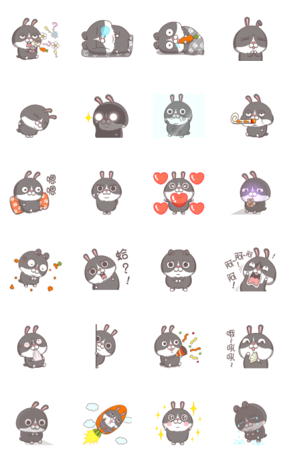 Pi-Dan the Rabbit: So Naughty Line Sticker GIF & PNG Pack: Animated & Transparent No Background | WhatsApp Sticker