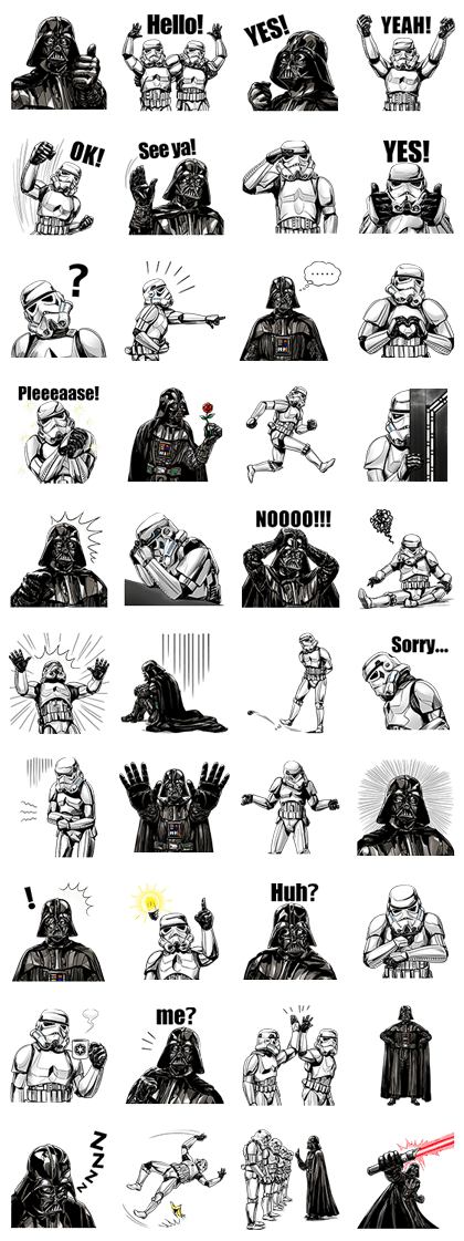 Star Wars Imperial Sticker Collection Line Sticker GIF & PNG Pack: Animated & Transparent No Background | WhatsApp Sticker