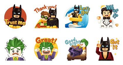 The LEGO®Batman Movie × Rangers Line Sticker GIF & PNG Pack: Animated & Transparent No Background | WhatsApp Sticker