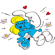 The Smurfs: The Lovely couple Sticker for LINE & WhatsApp | ZIP: GIF & PNG