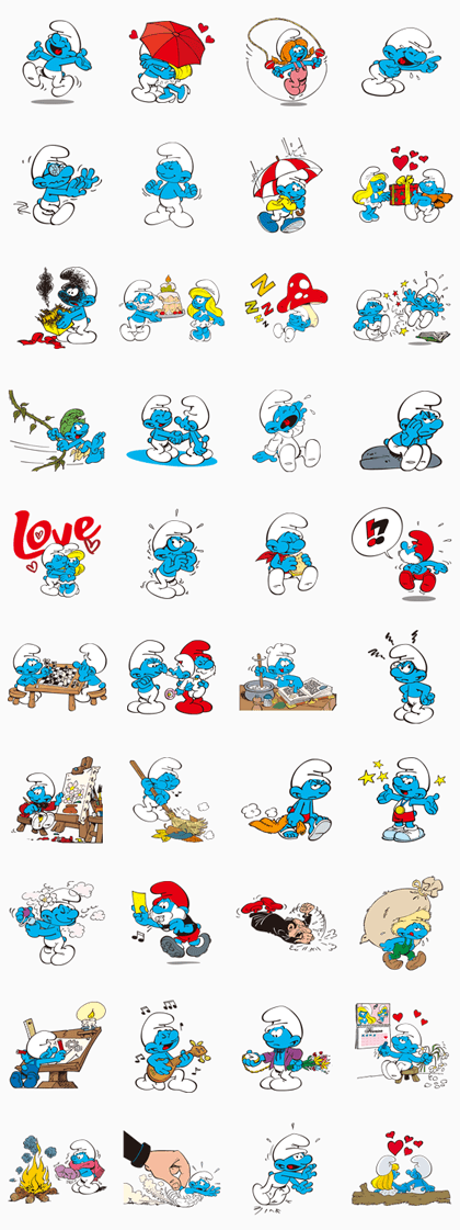 The Smurfs Line Sticker GIF & PNG Pack: Animated & Transparent No Background | WhatsApp Sticker