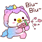 Twinkle: Baby Unicorn Cat Sticker for LINE & WhatsApp | ZIP: GIF & PNG