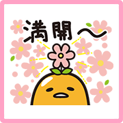 gudetama Sakura Lot Stickers Sticker for LINE & WhatsApp | ZIP: GIF & PNG