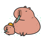 Capybara Mom and Baby: Cute Moves Capybara Mom and Baby: Cute Moves Sticker for LINE & WhatsApp | ZIP: GIF & PNG