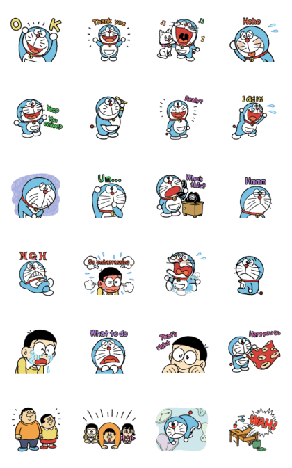 Doraemon Super Round and Animated Line Sticker GIF & PNG Pack: Animated & Transparent No Background | WhatsApp Sticker