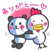 Panda and chicken × AJINOMOTO Direct Sticker for LINE & WhatsApp | ZIP: GIF & PNG