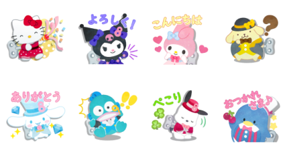 PokoPoko 8th × Sanrio Characters Line Sticker GIF & PNG Pack: Animated & Transparent No Background | WhatsApp Sticker