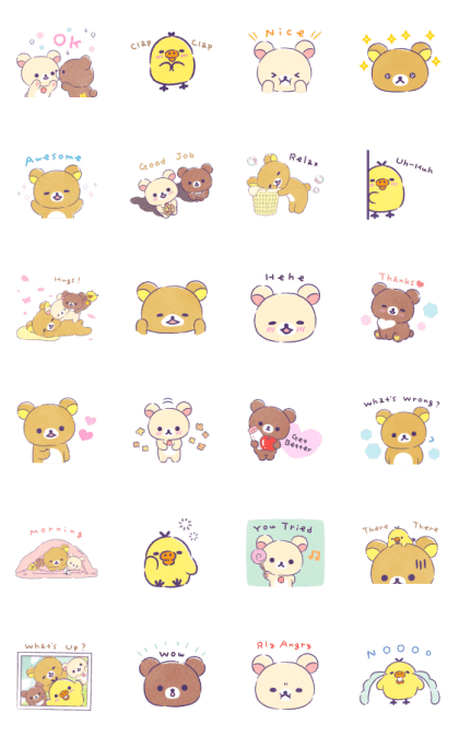 Rilakkuma, Always By Your Side stickers Line Sticker GIF & PNG Pack: Animated & Transparent No Background | WhatsApp Sticker
