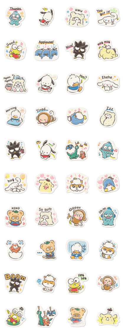 SANRIO CHARACTERS: Notebook Boys Line Sticker GIF & PNG Pack: Animated & Transparent No Background | WhatsApp Sticker