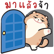 Shogun Cat: I'm Here Sticker for LINE & WhatsApp | ZIP: GIF & PNG