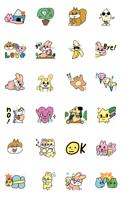 noii noii: Funny Cute Zoo Animals Line Sticker GIF & PNG Pack: Animated & Transparent No Background | WhatsApp Sticker