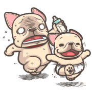French Bulldog PIGU-Animated Stickers 28 Sticker for LINE & WhatsApp | ZIP: GIF & PNG