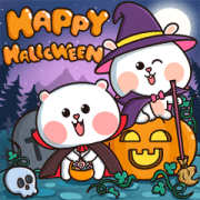 MheeNoom&TaiNim Halloween Big Stickers Sticker for LINE & WhatsApp | ZIP: GIF & PNG