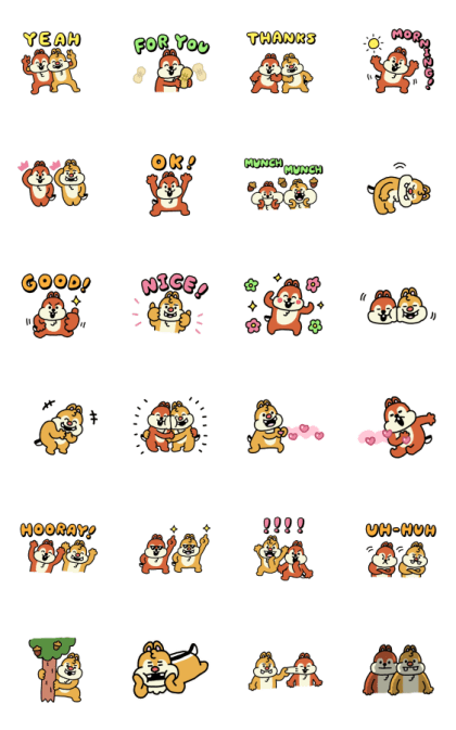 Super Animated Chip 'n' Dale Line Sticker GIF & PNG Pack: Animated & Transparent No Background | WhatsApp Sticker