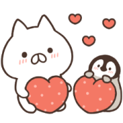Penguin and Cat Days (A Simple Life) Sticker for LINE & WhatsApp | ZIP: GIF & PNG