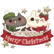 Shiro & Kuro Christmas Effects Sticker for LINE & WhatsApp | ZIP: GIF & PNG