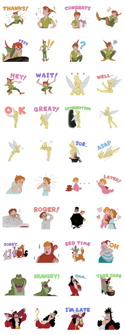 Peter Pan (Classic) Line Sticker GIF & PNG Pack: Animated & Transparent No Background | WhatsApp Sticker