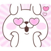 Rabbit & Hearts 100% Moving Sticker for LINE & WhatsApp | ZIP: GIF & PNG