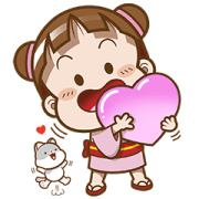 Sakura Cocoa: Say Good Things Sticker for LINE & WhatsApp | ZIP: GIF & PNG