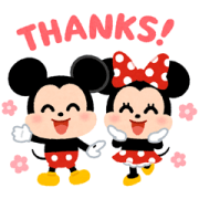 Mickey & Minnie by Mifune Takashi Sticker for LINE & WhatsApp | ZIP: GIF & PNG