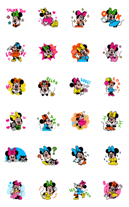 Minnie Mouse: Retro WhatsApp Sticker
