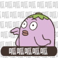 Mr. Eggplant: I Can't Hide My Thoughts Sticker for LINE & WhatsApp | ZIP: GIF & PNG